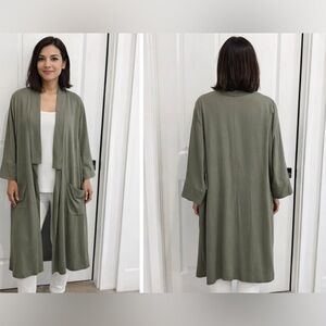 Chelsea28 Olive Green Long Kimono Cardigan size L